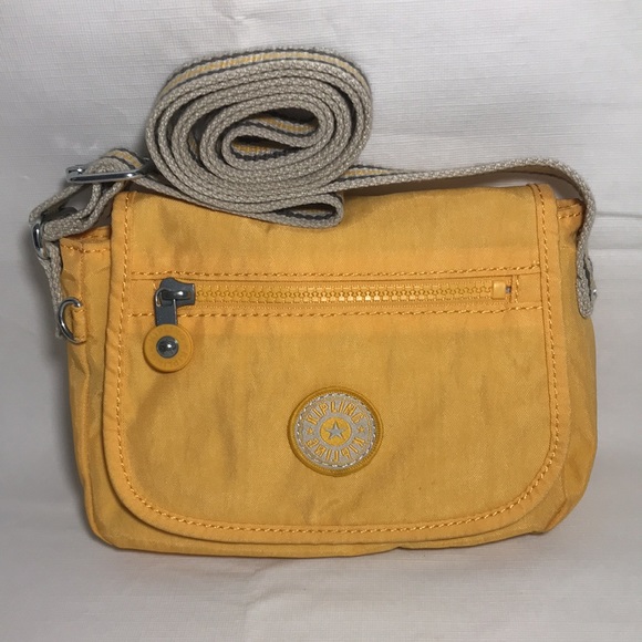 Kipling Brand Small Light Yellow Orange Crossbody Purse Bag Adjustable Crossbody - Picture 2 of 10